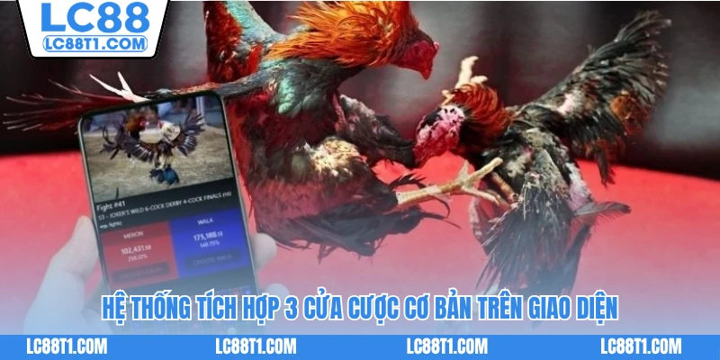 Hệ thống tích hợp 3 cửa cược cơ bản trên giao diện