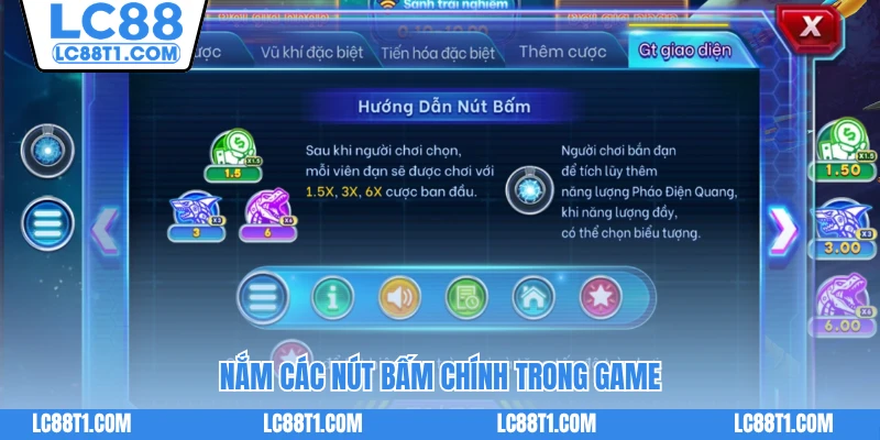 Nắm các nút bấm chính trong game