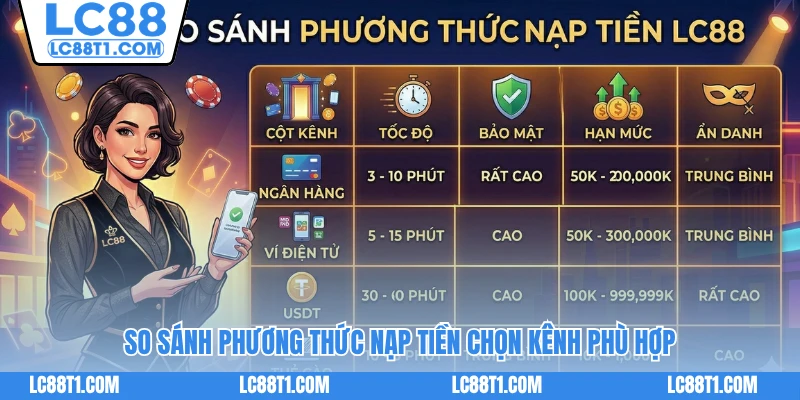 So sánh phương thức nạp tiền chọn kênh phù hợp