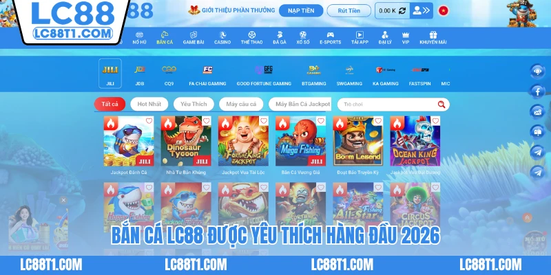 Bắn cá LC88 được yêu thích hàng đầu 2026