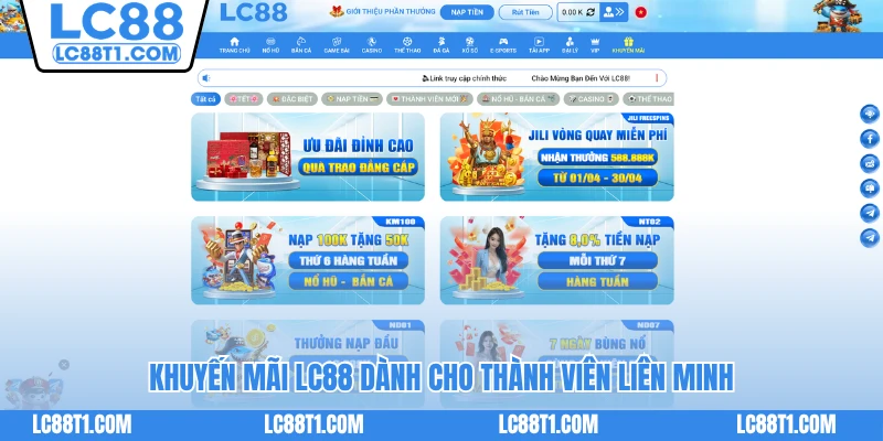 Khuyến mãi LC88 dành cho tân binh mới đến